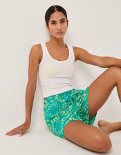 Lyla Floral Embroidered Shorts, Blue (BLUE), large