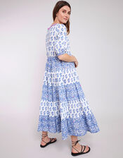 East Aoki Block Print Maxi Dress, Blue (BLUE), large