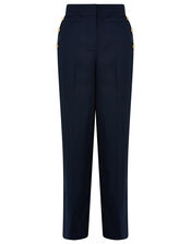 Smart Regular Length Trousers in Linen Blend, Blue (NAVY), large