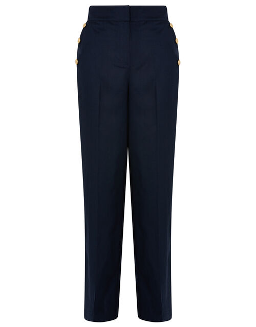 Smart Regular Length Trousers in Linen Blend, Blue (NAVY), large