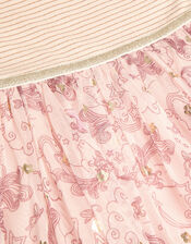 Stripe Unicorn Disco Dress, Pink (PALE PINK), large