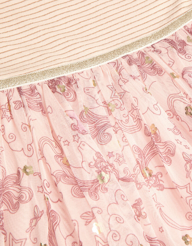 Stripe Unicorn Disco Dress, Pink (PALE PINK), large
