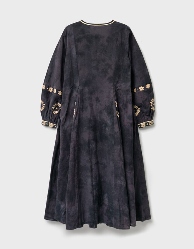 East Aimi Hand-Batik Cotton Dress, Blue (NAVY), large