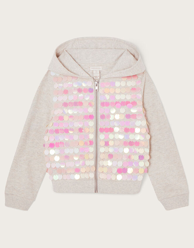 Sequin Hoodie, Grey (GREY), large