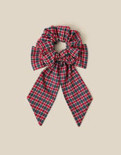 Tartan Bow Hair Scrunchie, , large
