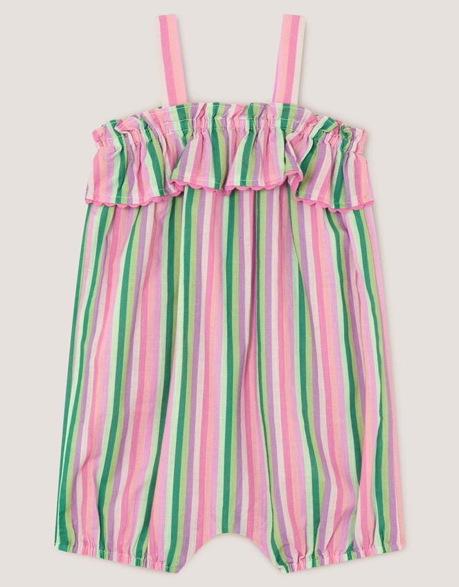 Baby Frill Stripe Playsuit , Green (GREEN), large