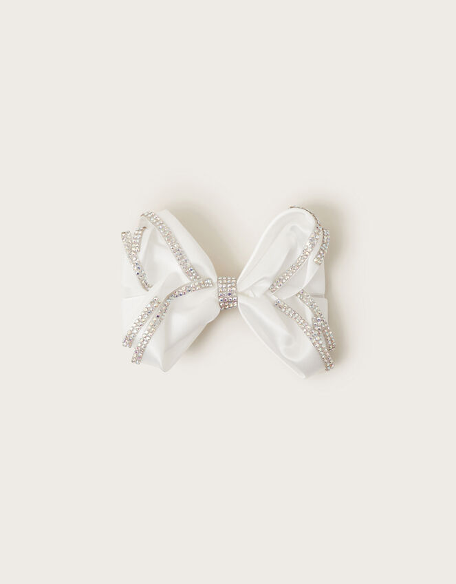 Satin Sparkly Hair Bow, , large