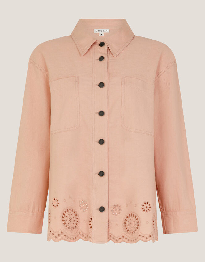 Belle Broderie Shacket, Pink (PINK), large