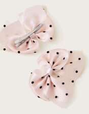 2-Pack Emily Spotty Bow Hair Clips, , large