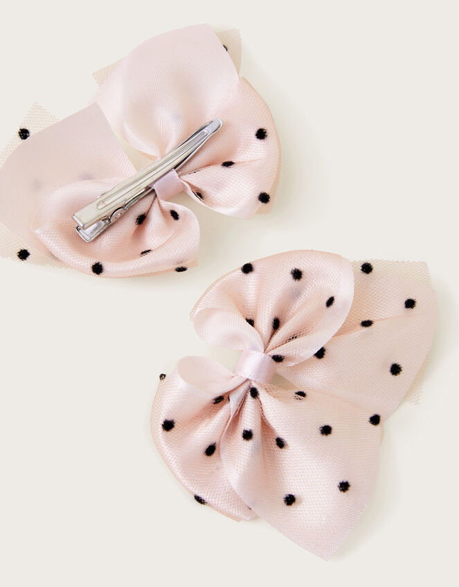 2-Pack Emily Spotty Bow Hair Clips, , large