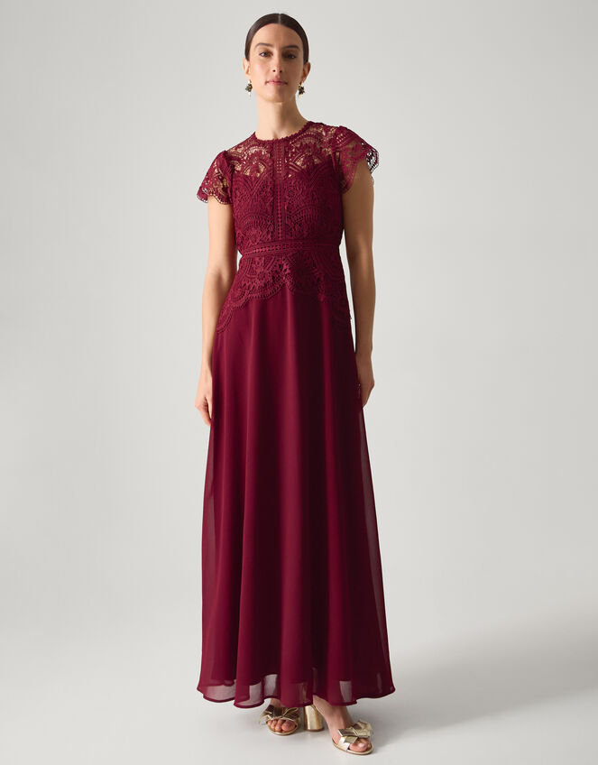 Monica Lace Bridesmaid Dress Red