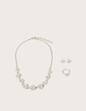 Pearly Flower Jewellery Set, Ivory (IVORY), large