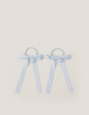 2-Pack Ribbon Bow School Hair Bands, Blue (PALE BLUE), large