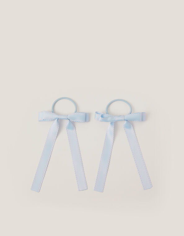 2-Pack Ribbon Bow School Hair Bands, Blue (PALE BLUE), large