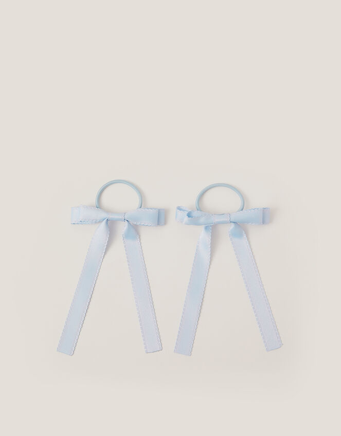 2-Pack Ribbon Bow School Hair Bands, Blue (PALE BLUE), large