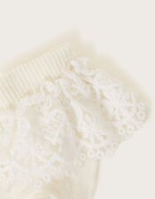 Baby Heart Lace Socks, Ivory (IVORY), large