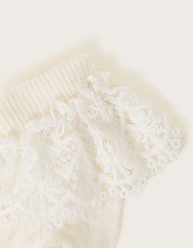 Baby Heart Lace Socks, Ivory (IVORY), large