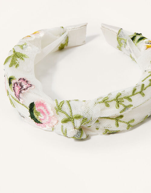 Boutique Meadow Embroidered Headband, , large