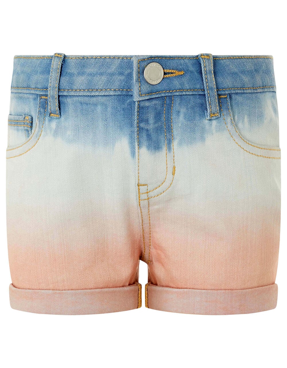 Girls Light Blue Lycra Regular Fit Tie & Dye Shorts