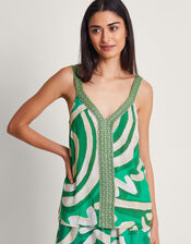 Posy Print Cami, Green (GREEN), large