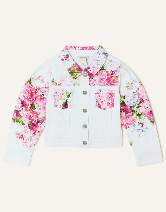 Boutique Hydrangea Denim Jacket , Multi (MULTI), large