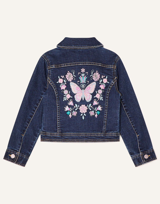 Butterfly Denim Jacket, Blue (BLUE), large