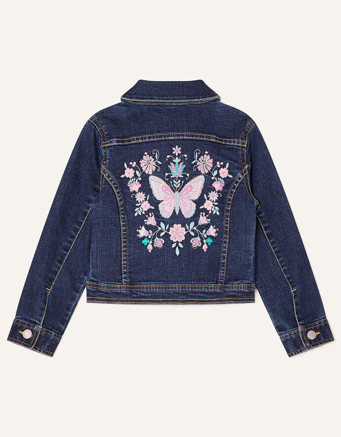 Butterfly Denim Jacket Blue Girls' Coats & Jackets Monsoon UK.