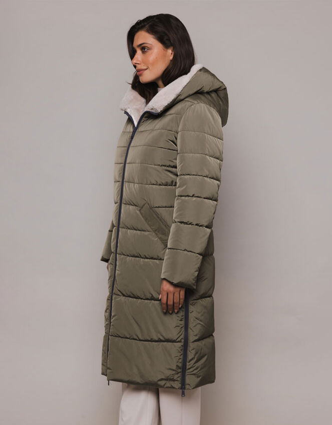 Rino and Pelle Longline Padded Coat, Green (KHAKI), large