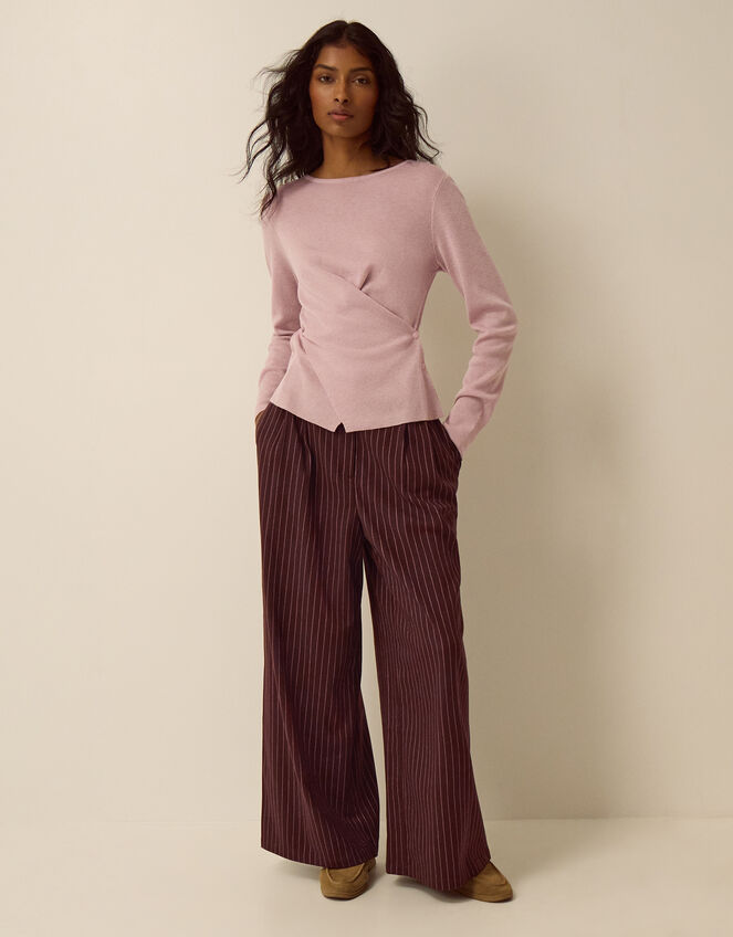 Dora Button-Side Knit Top, Pink (PINK), large