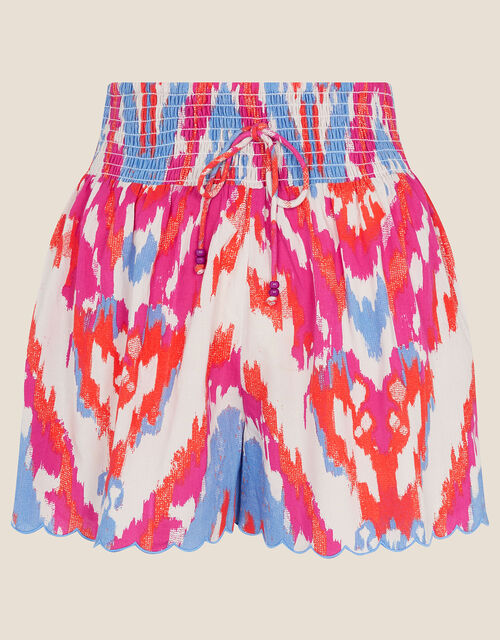 Ikat Print Shorts in LENZING™ ECOVERO™, Pink (PINK), large