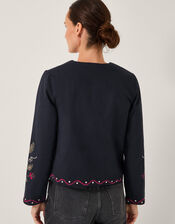 Valerie Floral Embroidered Jacket, Black (BLACK), large