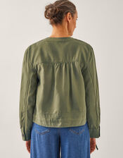 Cally Cropped Bomber Jacket, Green (KHAKI), large