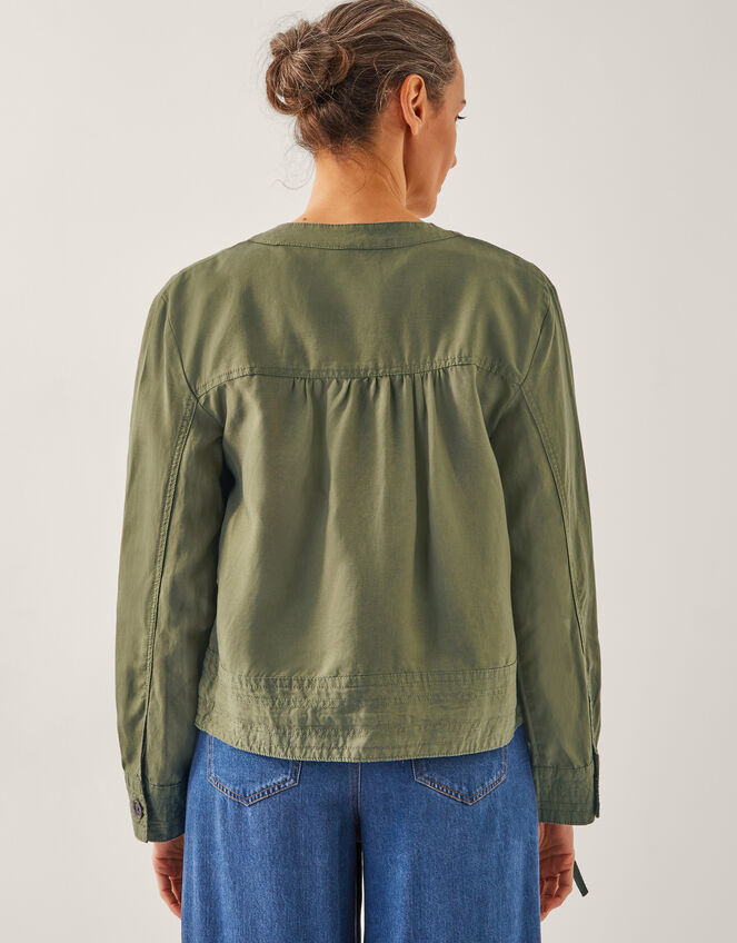 Cally Cropped Bomber Jacket, Green (KHAKI), large