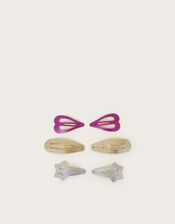 6-Pack Mix Glitter Hair Clips, , large