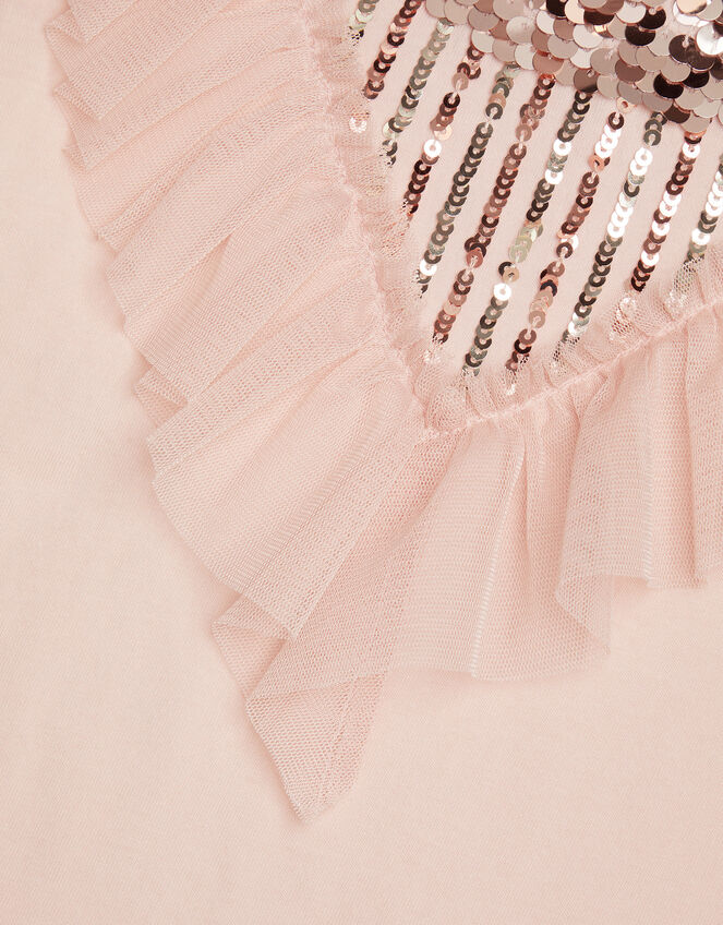 Ruffle Sequin T-Shirt, Pink (PINK), large