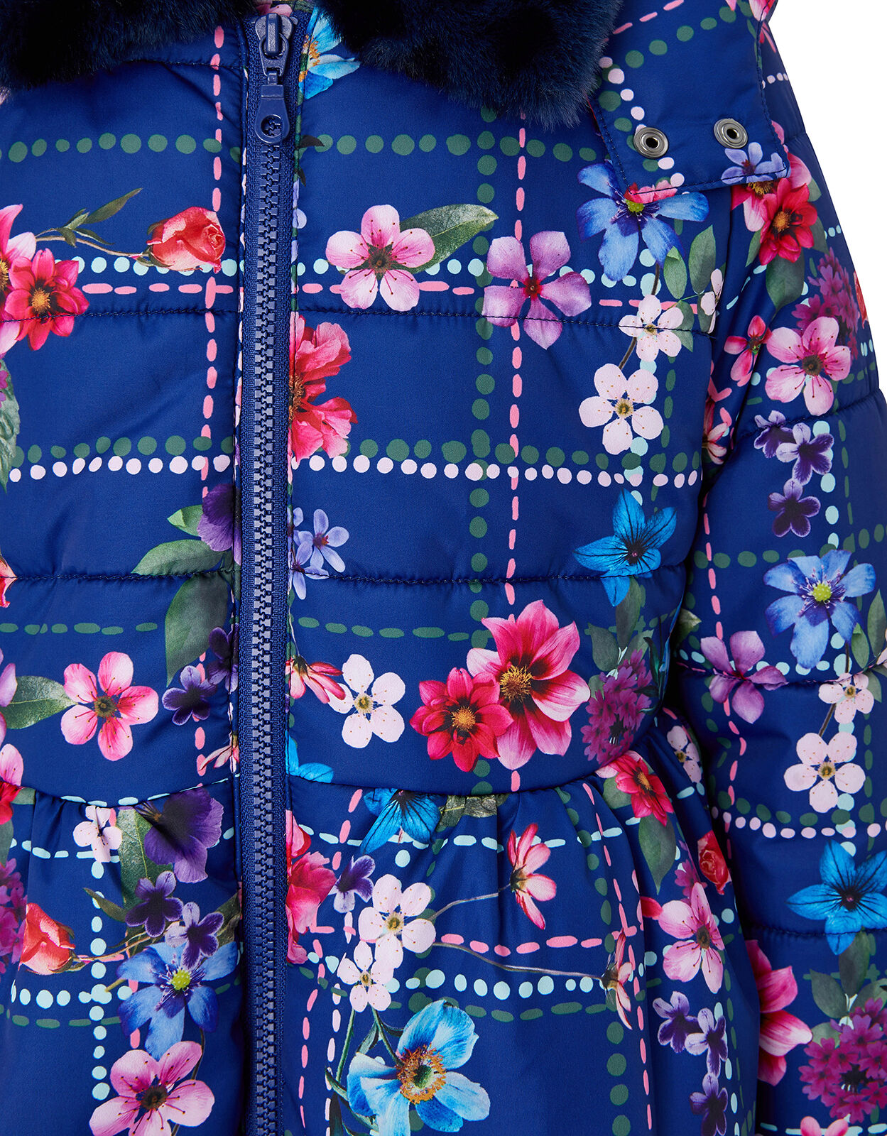blue floral coat