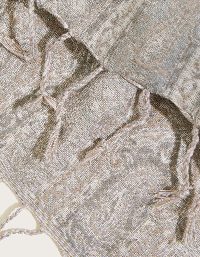 Paisley Print Jacquard Scarf, , large