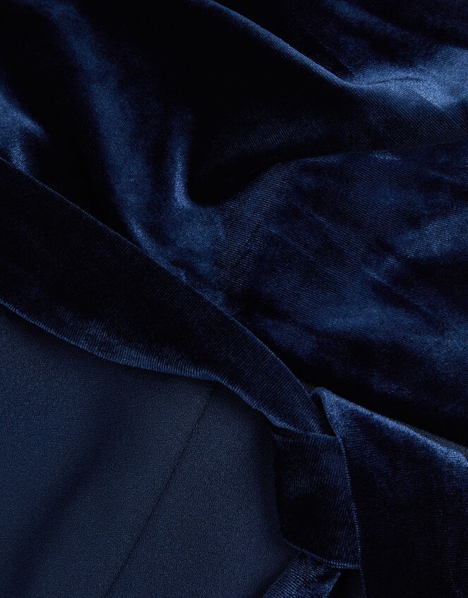 Asymmetrical Velvet Jumpsuit, Blue (NAVY), large