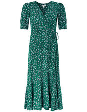 Fagen Ditsy Print Midi Dress, Green (GREEN), large