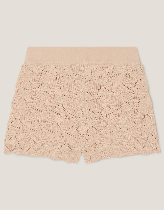 Crochet Flower Knit Shorts, Ivory (IVORY), large