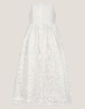 Baby Floral Appliqu&eacute; Christening Dress, Ivory (IVORY), large