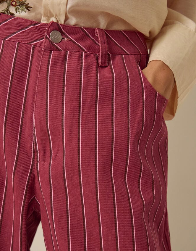 Nara Stripe Barrel Jeans, Red (RED), large
