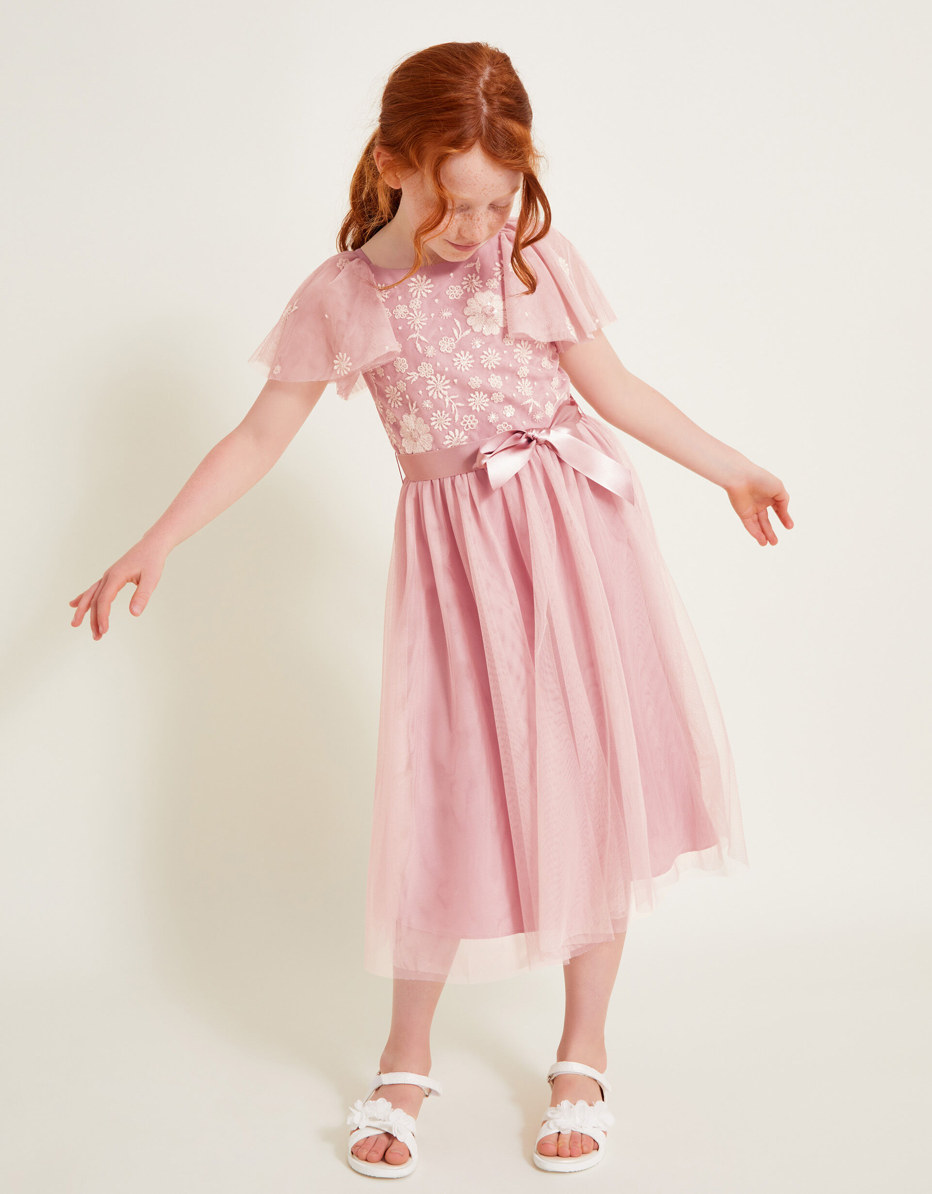 Monsoon pink flower girl dress new arrivals