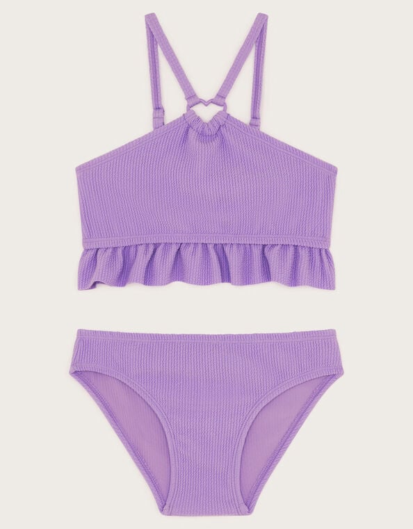 Frilly Seersucker Bikini Set, Purple (LILAC), large