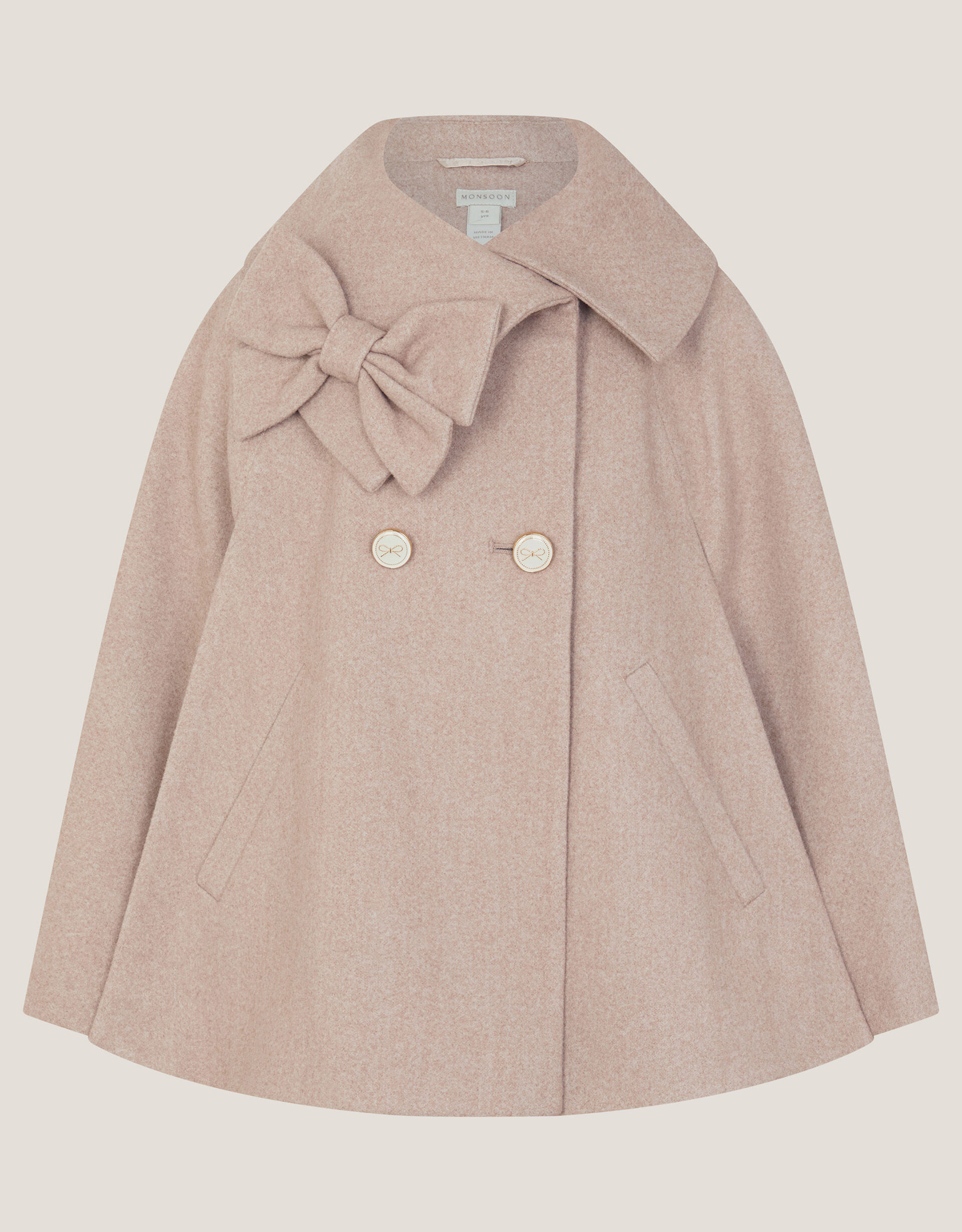Bow Cape Coat Camel