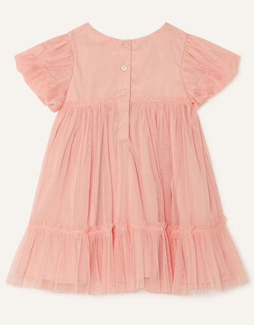 Baby Net Heart Applique Dress, Pink (PINK), large