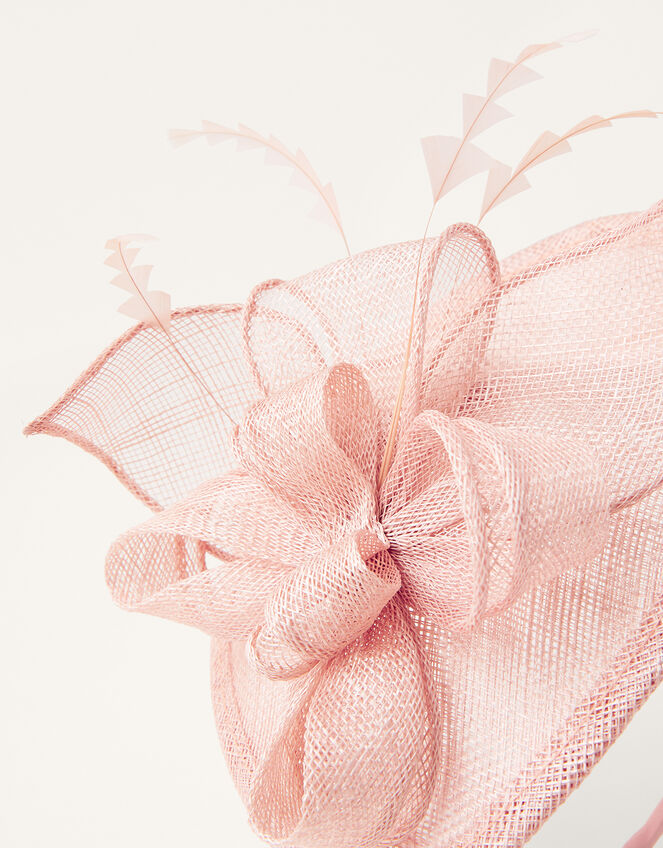 Bow Small Disc Fascinator Headband, Pink (BLUSH), large