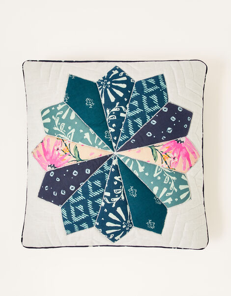 Printed Patchwork Cushion, , large