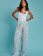 Sundress Janis Sequin Wide Leg Trousers, Blue (LIGHT BLUE), large