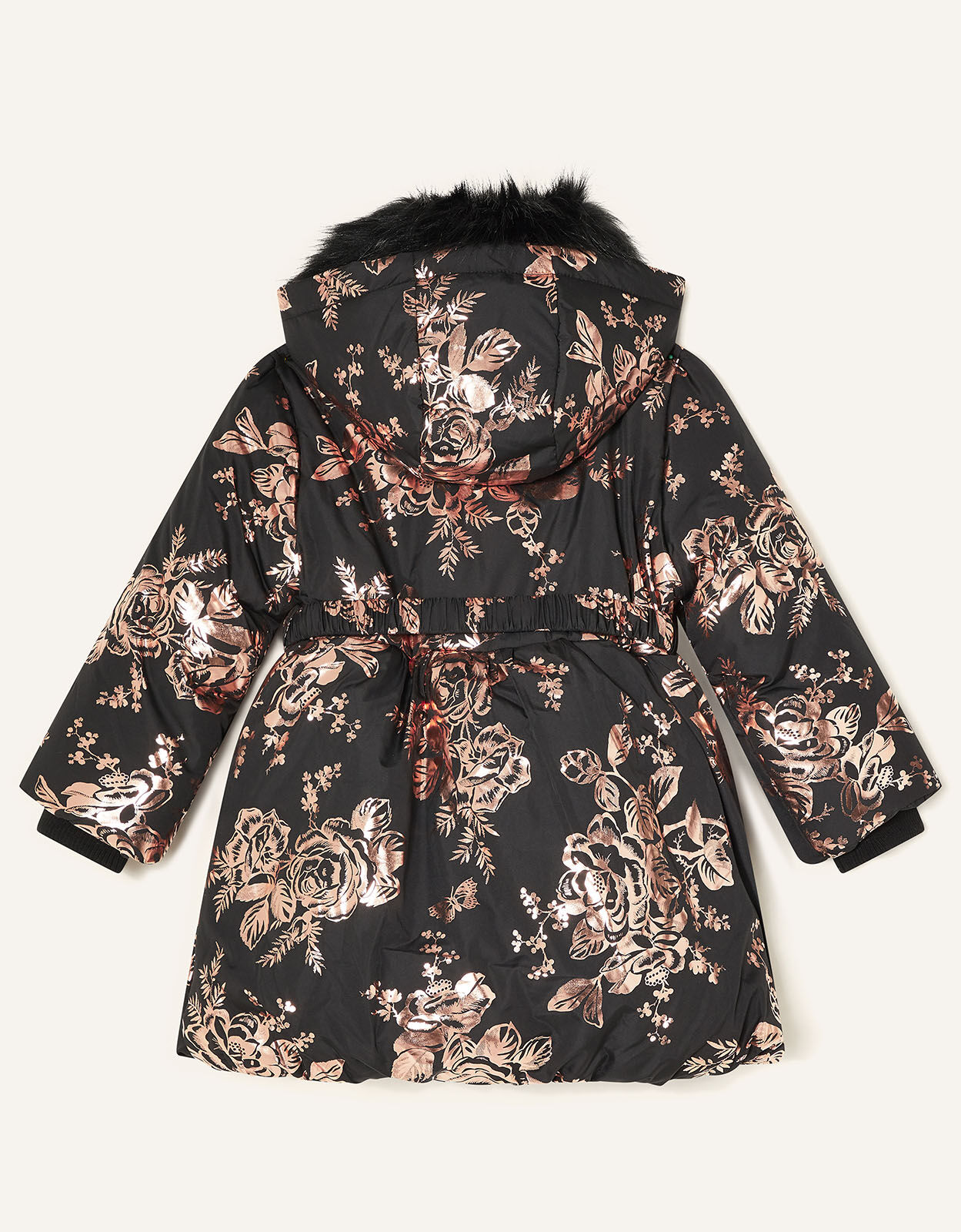 Foil Floral Padded Coat Black Girls Coats Jackets Monsoon UK